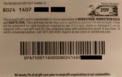 nordstrom gift card number located